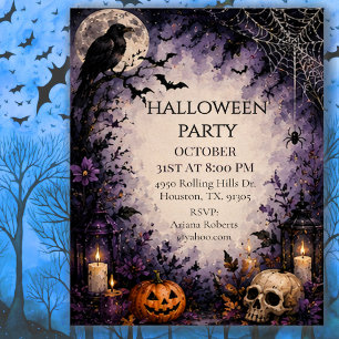 Midnight Raven Halloween-Party Einladung