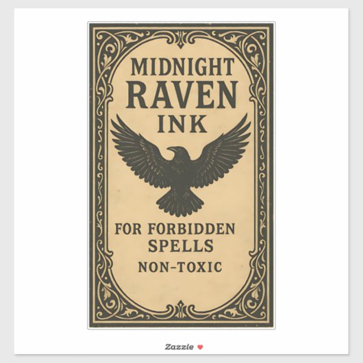Midnight Raven Ink - Halloween Apothecary Label (Blatt)