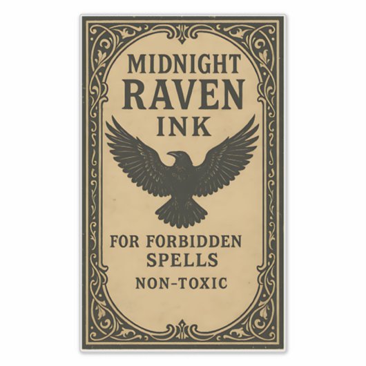 Midnight Raven Ink - Halloween Apothecary Label (Vorderseite)