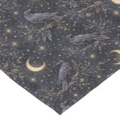 Midnight Raven Moon Celestial Illustration Kurzer Tischläufer (Ecke)