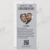 Midnight Riot Rock ’n’ Roll Wedding Ticket Einladung (Rückseite)