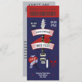 Midnight Riot Rock ’n’ Roll Wedding Ticket Einladung (Vorne/Hinten)