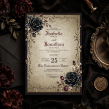 Midnight Rose Gothic Hochzeitseinladung 