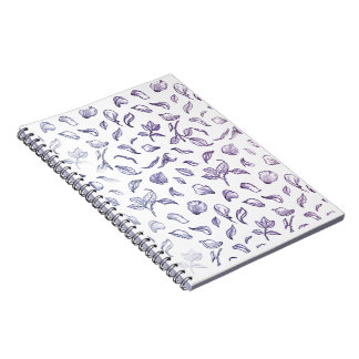 Midnight Rose Petals: Modern Line Art Notebook Notizblock