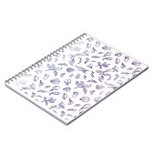 Midnight Rose Petals: Modern Line Art Notebook Notizblock (Linke Seite)