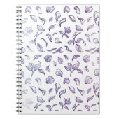 Midnight Rose Petals: Modern Line Art Notebook Notizblock (Vorderseite)