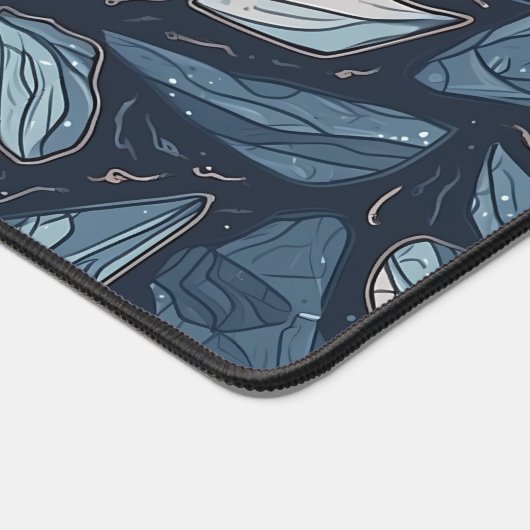 Midnight Sapphire Leaf Schreibtischunterlage (Ecke)