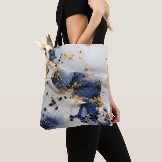 Midnight Sapphire Marble with Gold Threads Tasche (Von Nahem)
