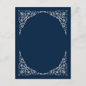 Midnight Serenity Navy and Silver Wedding Menu Begleitkarte (Rückseite)