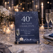 Midnight Silver 40th Glow Invitation Einladung