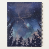 MIdnight Sky Forest Individuelle Name Monogram Planer (Rückseite)