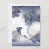 Midnight Sky & Gold Veins Moody Modern Wedding Einladung (Rückseite)