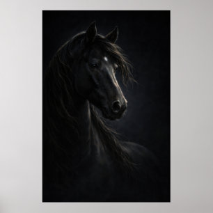 Midnight Sky Pferdekunst Poster