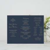 Midnight Sky Tri Fold Wedding Program (Stehend Vorderseite)