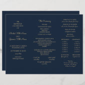 Midnight Sky Tri Fold Wedding Program (Vorne/Hinten)