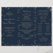 Midnight Sky Twinkle Star Tri Fold Wedding Program (Vorderseite)