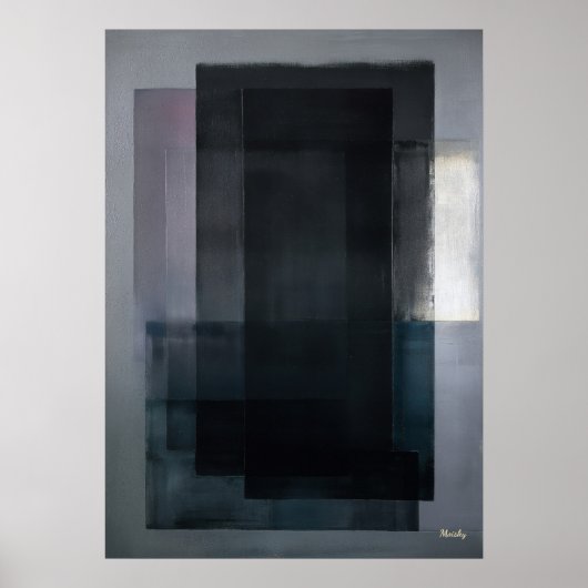 Midnight Slate Color Field Abstract Modern Wall Poster (Vorne)
