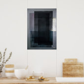 Midnight Slate Color Field Abstract Modern Wall Poster (Küche)