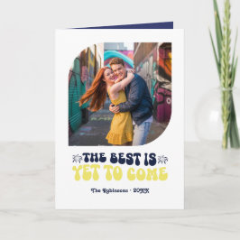 Midnight Spark Champagne Retro New Year Photo Feiertagskarte