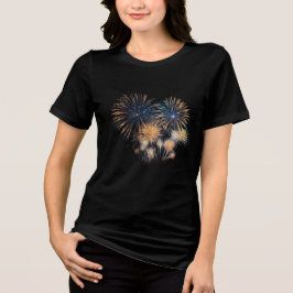 Midnight Spark: Feuerwerk 2026 Langarmshirt Tri-Blend Shirt
