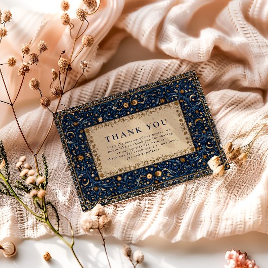 Midnight Stars Celestial Wedding Dankeskarte