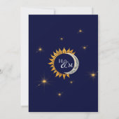 Midnight Stars Monogram Navy Blue Wedding Save The Date (Rückseite)
