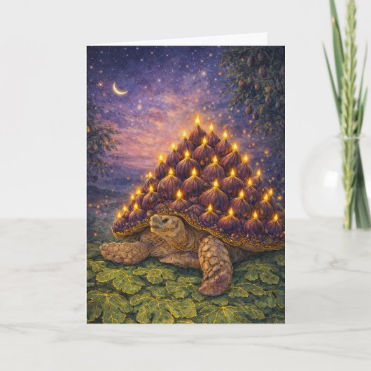 Midnight Sulcata Tortoise Fig birthday cake Karte (Vorderseite)