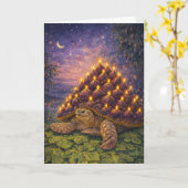 Midnight Sulcata Tortoise Fig birthday cake Karte (Gelbe Blume)