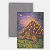 Midnight Sulcata Tortoise Fig birthday cake Magnet (Vorderseite/Rückseite)