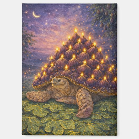 Midnight Sulcata Tortoise Fig birthday cake Magnet (Vorderseite)