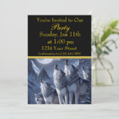 Midnight Summit Wolves Trio Einladung (Stehend Vorderseite)