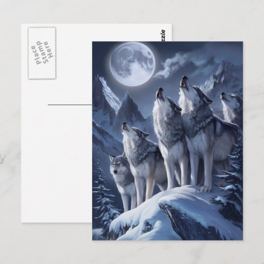 Midnight Summit Wolves Trio Postkarte (Vorne/Hinten)