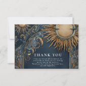 Midnight Sun Celestial Wedding Dankeskarte (Vorderseite)