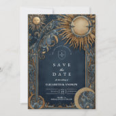 Midnight Sun Celestial Wedding Save The Date (Vorderseite)