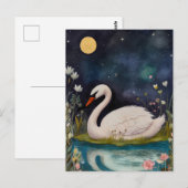 Midnight Swan Postkarte (Vorne/Hinten)
