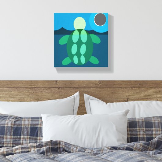 Midnight swim turtle on canvas leinwanddruck (Insitu (Schlafzimmer))