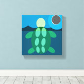 Midnight swim turtle on canvas leinwanddruck (Insitu (Holzboden))