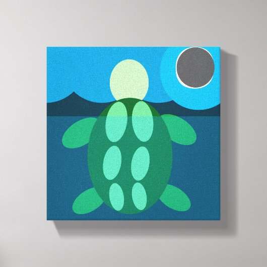 Midnight swim turtle on canvas leinwanddruck (Vorderseite)
