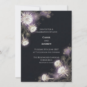 Midnight Thistle Celestial Hochzeitseinladung Einladung