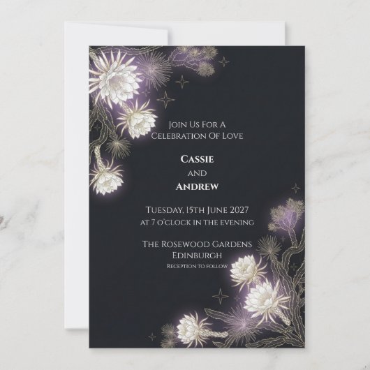 Midnight Thistle Celestial Hochzeitseinladung Einladung (Vorderseite)
