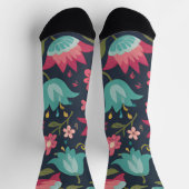 Midnight Tulip & Teal Blossom Socken (Oben)