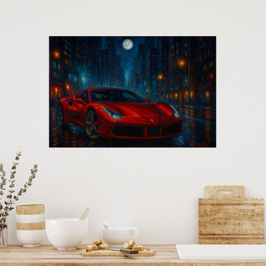 Midnight Velocity Car Poster (Küche)