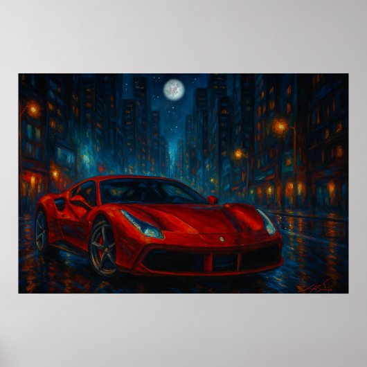 Midnight Velocity Car Poster (Vorne)