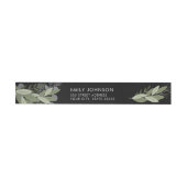 Midnight Wedding Sprigs Return Address Label (Person)