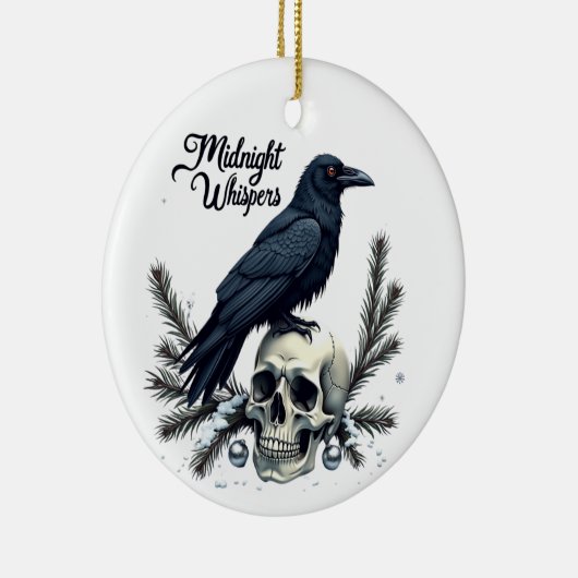 Midnight Whispers Raven and Skull Ornament (Rechts)