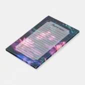 Midnight Zen Nature Pink Lotus Pond Post-it Klebezettel (angewinkelt)
