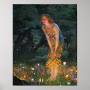 Midsommer Eve c. 1908 von Edward Robert Hughes Poster