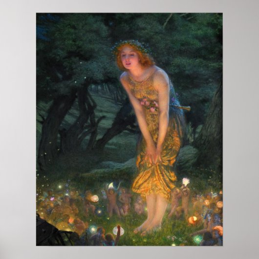 Midsommer Eve c. 1908 von Edward Robert Hughes Poster (Vorne)