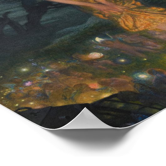 Midsommer Eve Edward Robert Hughes Fairies Fantasy Poster (Ecke)