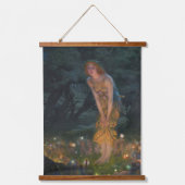Midsommer Eve Edward Robert Hughes Fairies Fantasy Wandteppich Mit Holzrahmen (Vorderseite)
